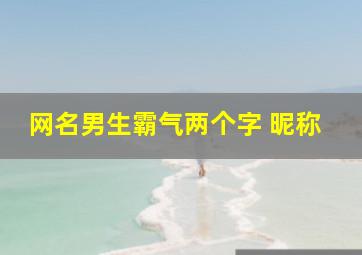 网名男生霸气两个字 昵称